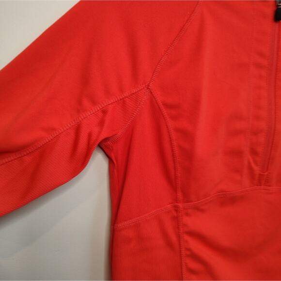 Kyodan Ruched Quarter Zip Reflective Mock Neck Jacket in Orange Size Large - Picture 2 of 8